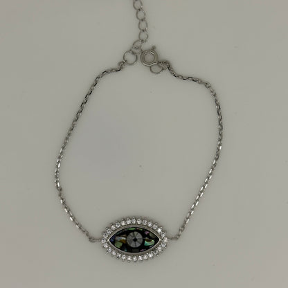 Evil Eye Chain Bracelet 925 Silver