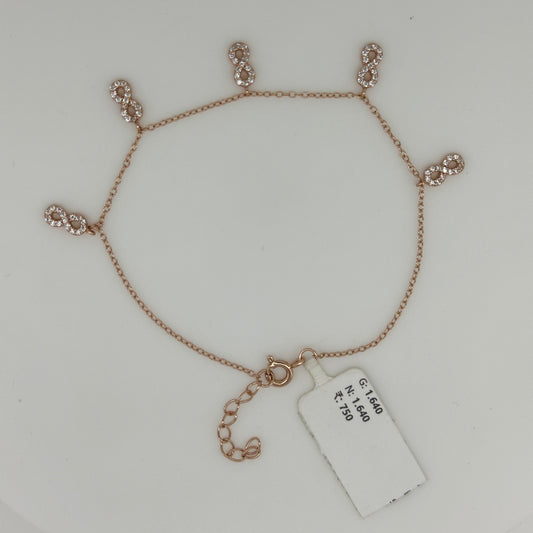 Infinity Charm Rose Gold 925 Silver Bracelet