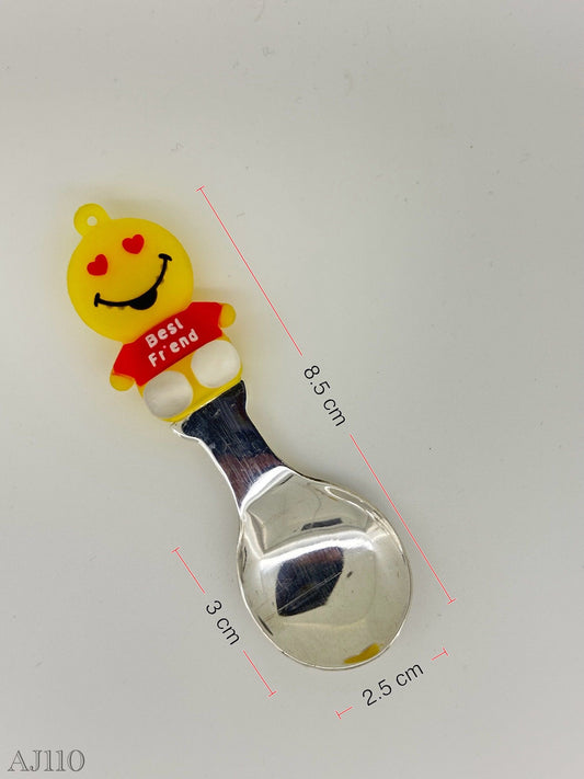 925 Silver Spoon For Kids With Silicon Smiley