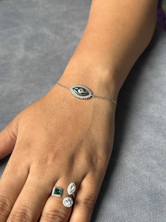 Evil Eye Chain Bracelet 925 Silver