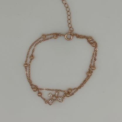 Bow Tie Rose Gold Chain Bracelet