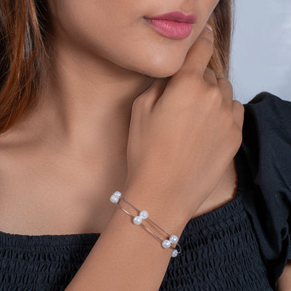 Silver Pearl Bracelet