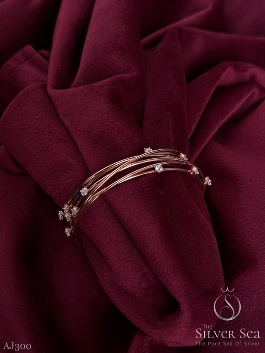 Dazzle in Diamonds: Rose Gold Multi-String Bracelet