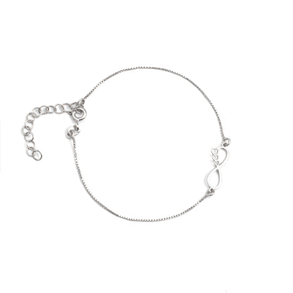 Silver Infinity Hearts Bracelet